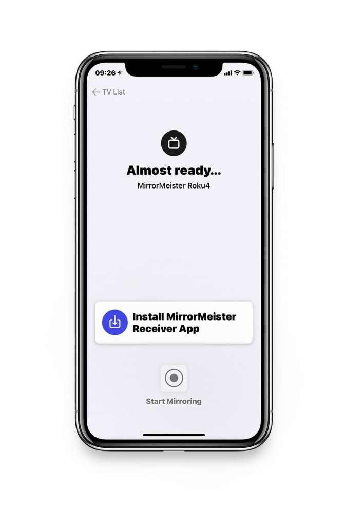 install mirrormeister receiver app